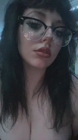 big tits cleavage glasses goth huge tits pale teen tiktok tits clip