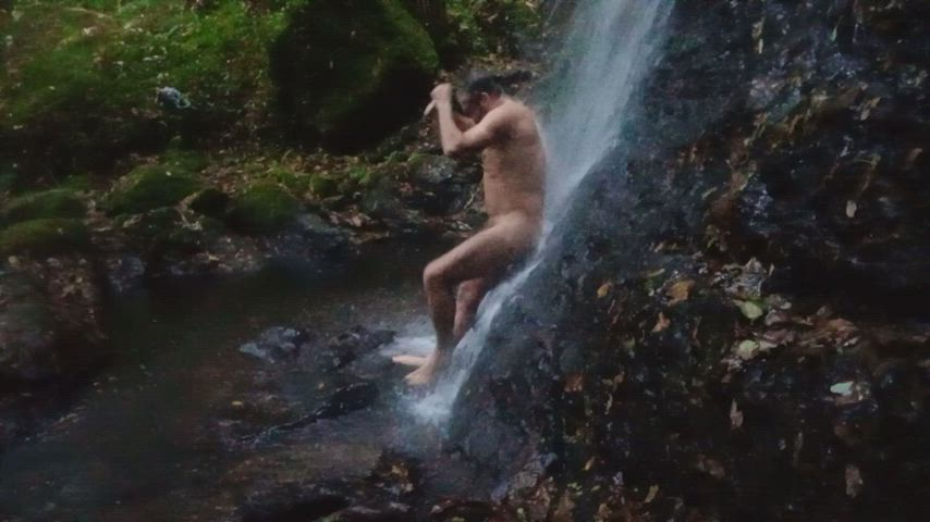 Nudity in the waterfall