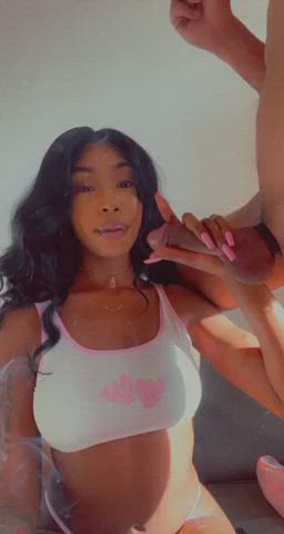 BBW Blowjob Ebony Ebony Couple Fetish Interracial Kinky Smoking clip