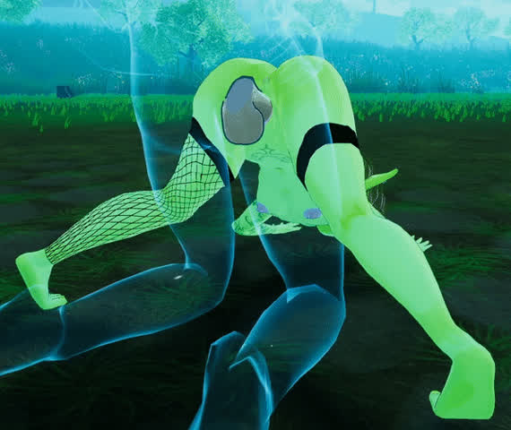 3d adult game animation fishnet monster girl clip