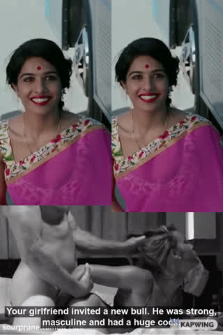 Cucky's pallu drops: Her bull rammed his hard cock so deep into her that sissy cucky