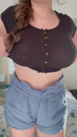 my huge boobs are sometimes a challenge with my smaller shirts...