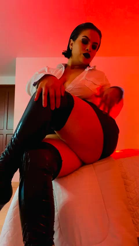 big tits boots domination dominatrix hotwife latex latina milf mature mistress clip