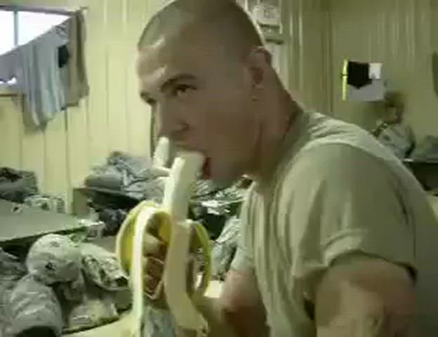 Military bro likes big bananas