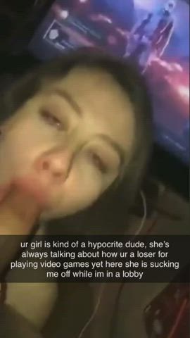 BBC Blowjob Caption Cheating Deepthroat Girlfriend Interracial Lips White Girl clip