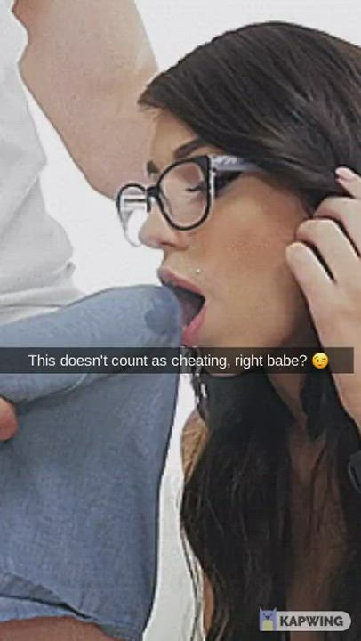 Blowjob Cheating Girlfriend Glasses Tease clip