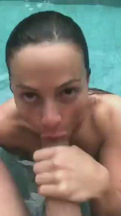 Cumshot by the pool