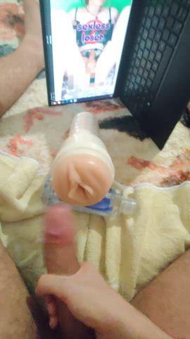 Beta male (me) cumming over a fleshlight because he's not good enough to have permission