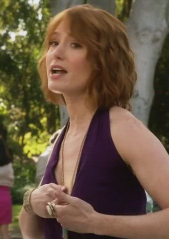 Alicia Witt takes her boob out on a party in "House Of Lies" s04e05