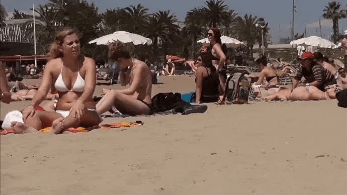 Topless On Public Beach