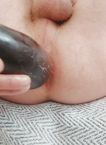 Stretching my ass hole with an Aubergine