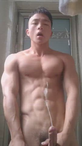 Fit boy Likes To Flex, Jerk &amp; Squirt