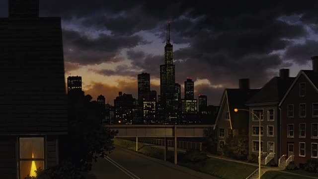 Gunsmith Cats (1995) - Downtown in the Dusk [3840x2160 Loop]