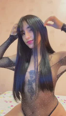 18 years old latina lingerie long hair sensual skinny step-daughter tattoo teen clip