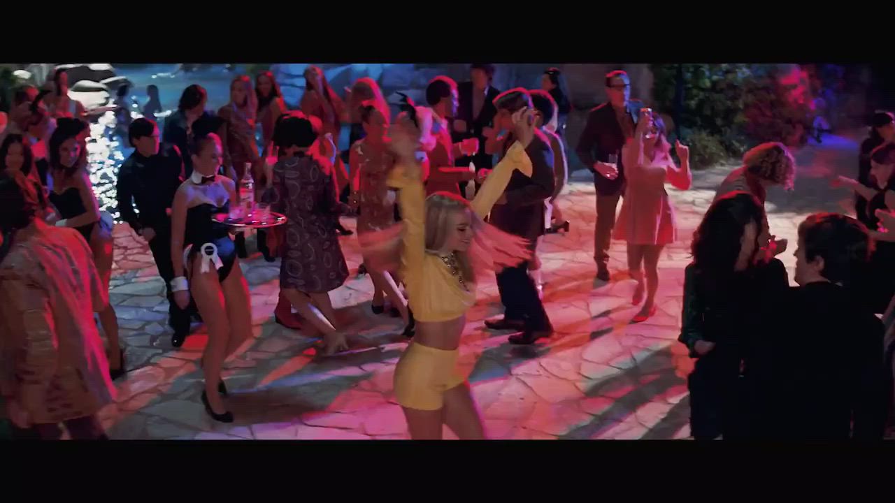 Australian Blonde Celebrity Dancing Margot Robbie Party clip