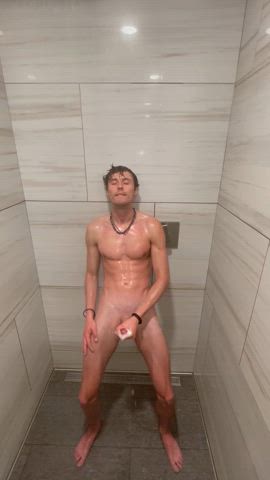 big dick cock gym jerk off masturbating monster cock onlyfans public shower thick