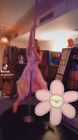 cute dancing dress lapdance pink pole dance tiktok clip
