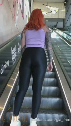 Ass on the escalator!