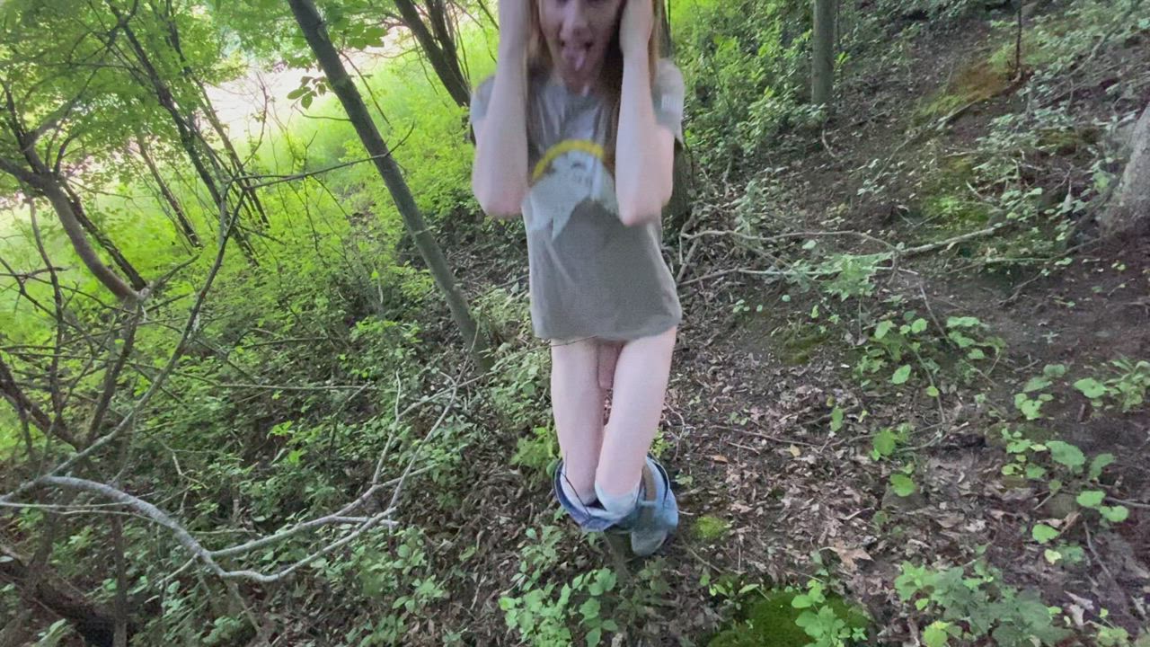 Cut Cock Cute Exhibitionist Femboy Outdoor Sissy clip