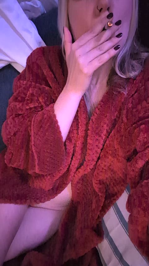 No reason to get dressed when I have this fuzzy robe 