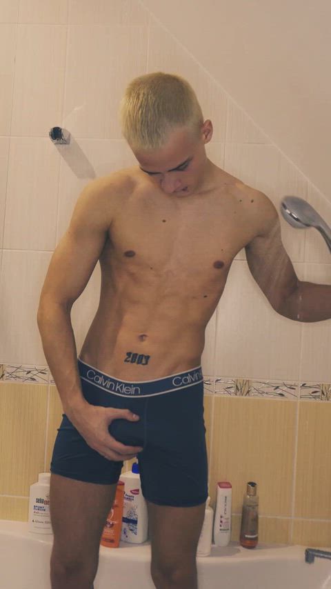 jock muscles shower teen clip