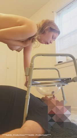 gagging slave swallowing toilet clip