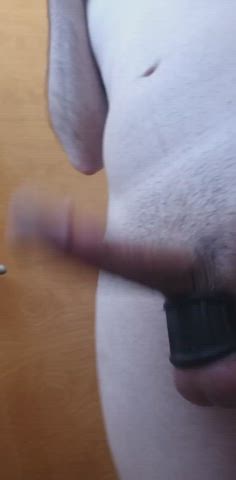 Bouncing cock and stretched balls. Nice feeling.