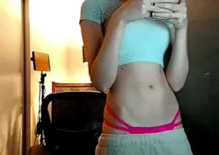 her tummy is hungry for cum