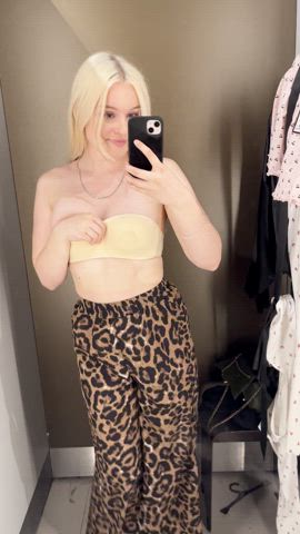 cute dressing room petite public teen tits clip