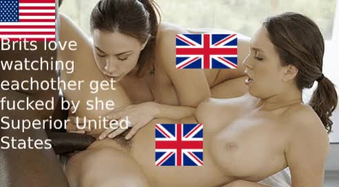 Brits love watching each other get fucked by American cock