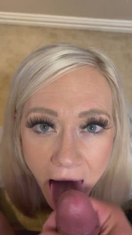 Blonde Cum In Mouth Swallowing clip