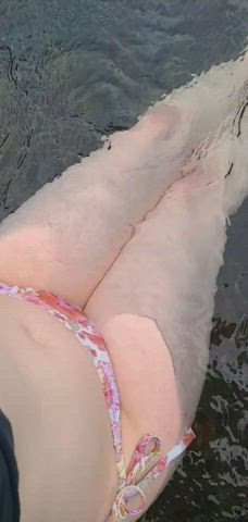 Clit Flashing Freckles Hairy Pussy Public Pussy Swimsuit clip