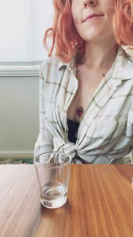 Freckles Lactating Redhead clip