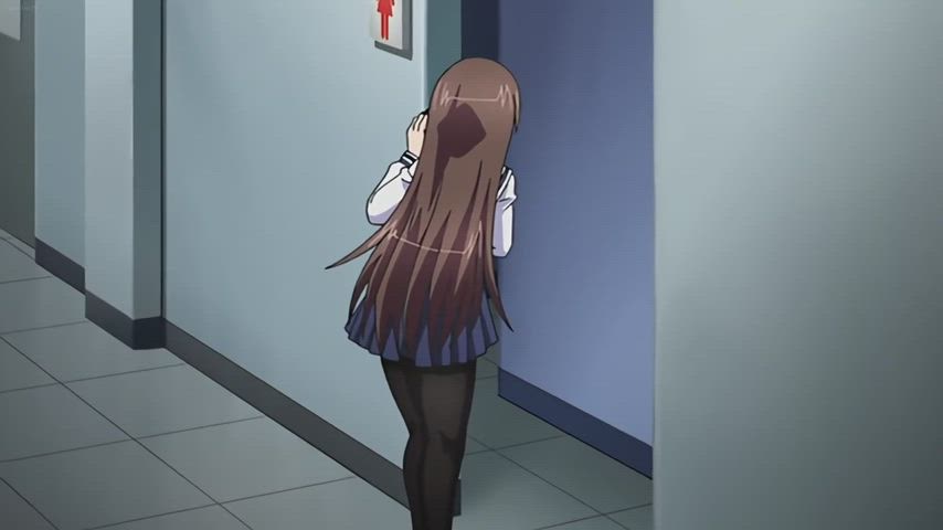 animation anime hentai pantyhose schoolgirl standing doggy tights upskirt clip