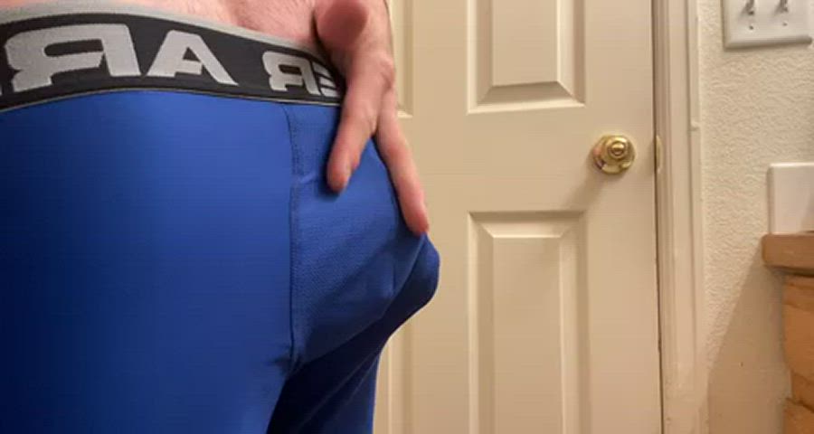 Pulling my cock out of my boxers for you