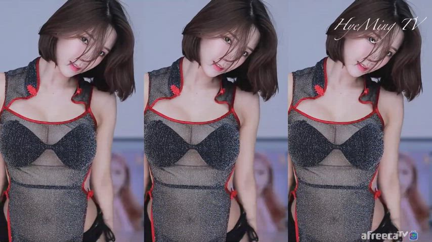 asian cute dancing korean model clip