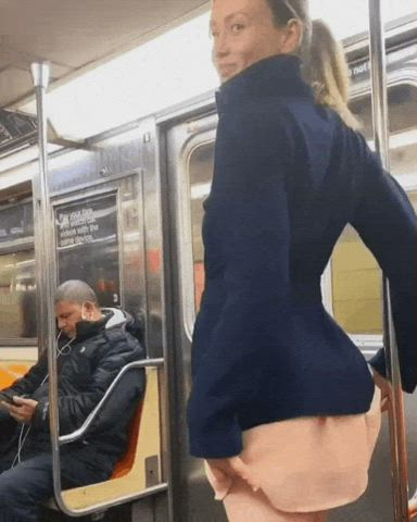 ass blonde erotic flashing outdoor ponytail public skirt upskirt clip