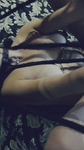 Amateur BDSM Bondage Dildo Master/Slave Natural Tits Nipple Clamps Pussy Real Couple