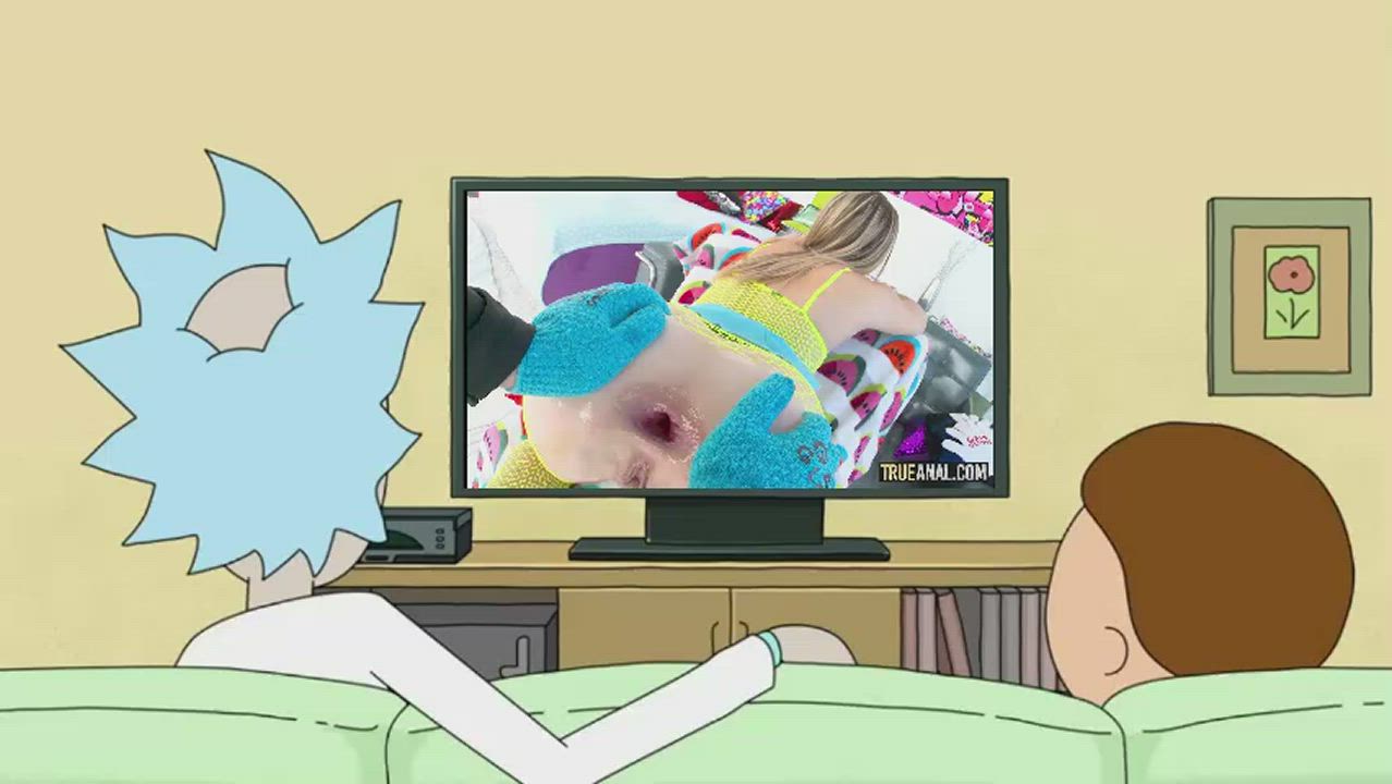 RICK AND MORTY WATCHING A FAMILY FRIEND SHOW