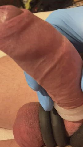 big dick cbt cock ring latex gloves male masturbation uk uncut clip