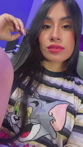 latina lingerie long hair pov selfie thong clip