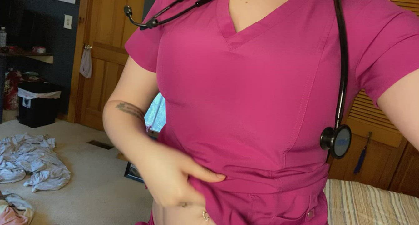 I went all day without a bra, I wonder if my patients noticed? [OC] [drop] ?