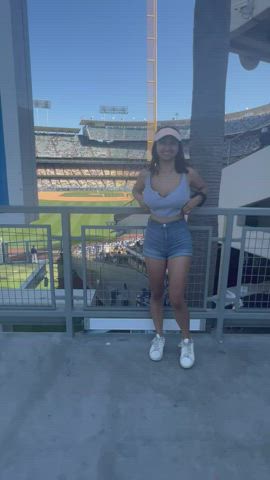 Titty flashing at Dodger stadium