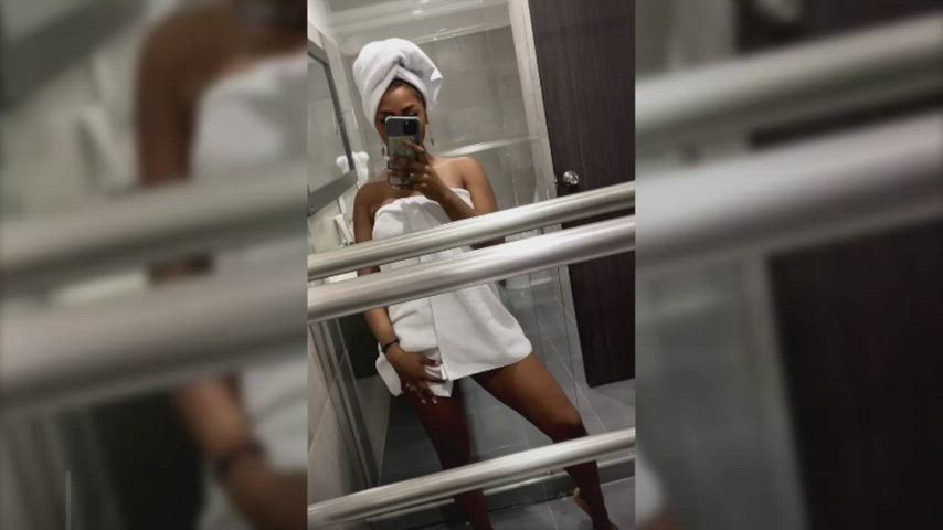 bathroom ebony ebony mystique selfie shower towel clip