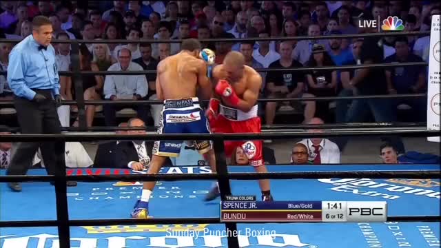 Errol Spence Jr. knocks Leonard Bundu down and then out to win the eliminator for