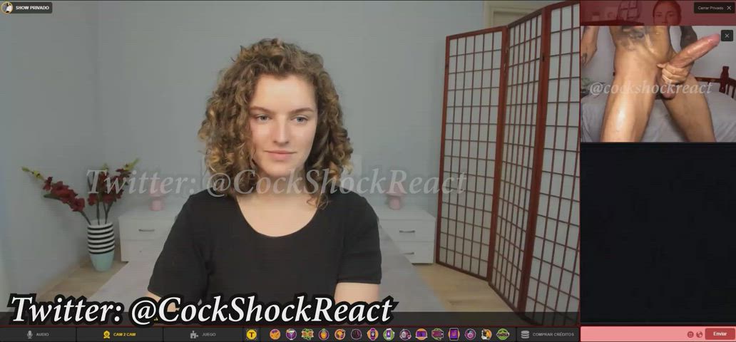 big dick cam camgirl cock shock cock worship reaction teen clip