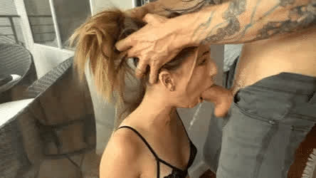 blonde drooling face fuck throat throat fuck clip