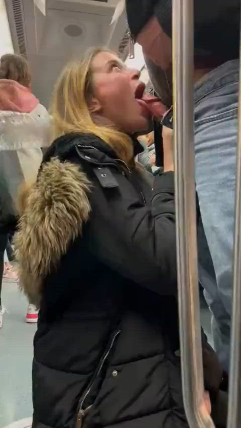 Blowjob in a subway