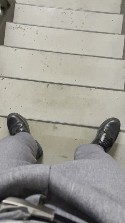 Walking around at work with my cock hanging out of my uniform pants