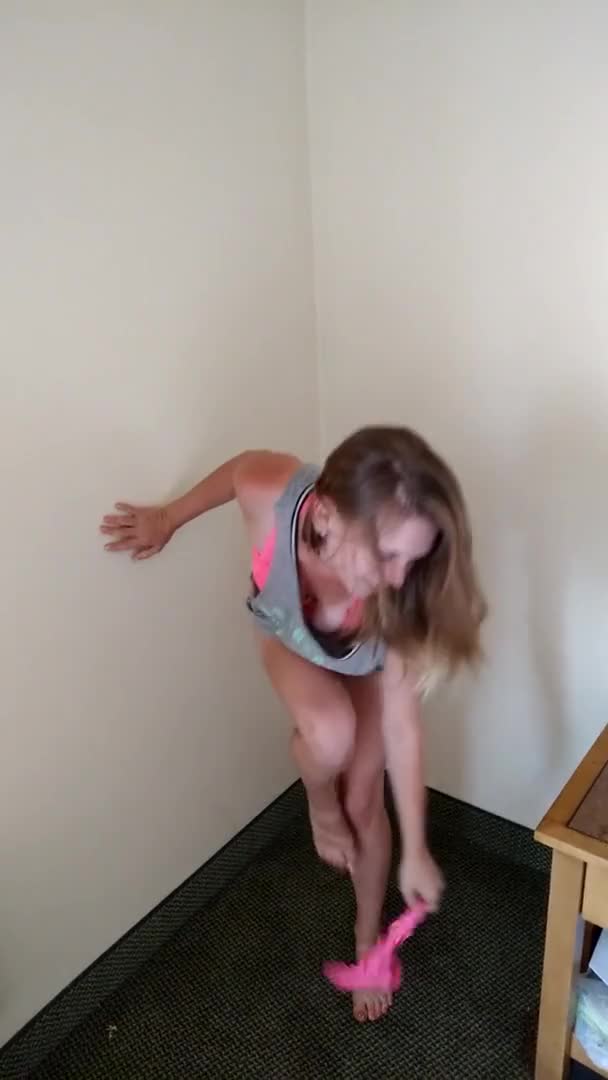 Sexy young blonde cant hold piss anymore and says fuck it and pisses on the carpet